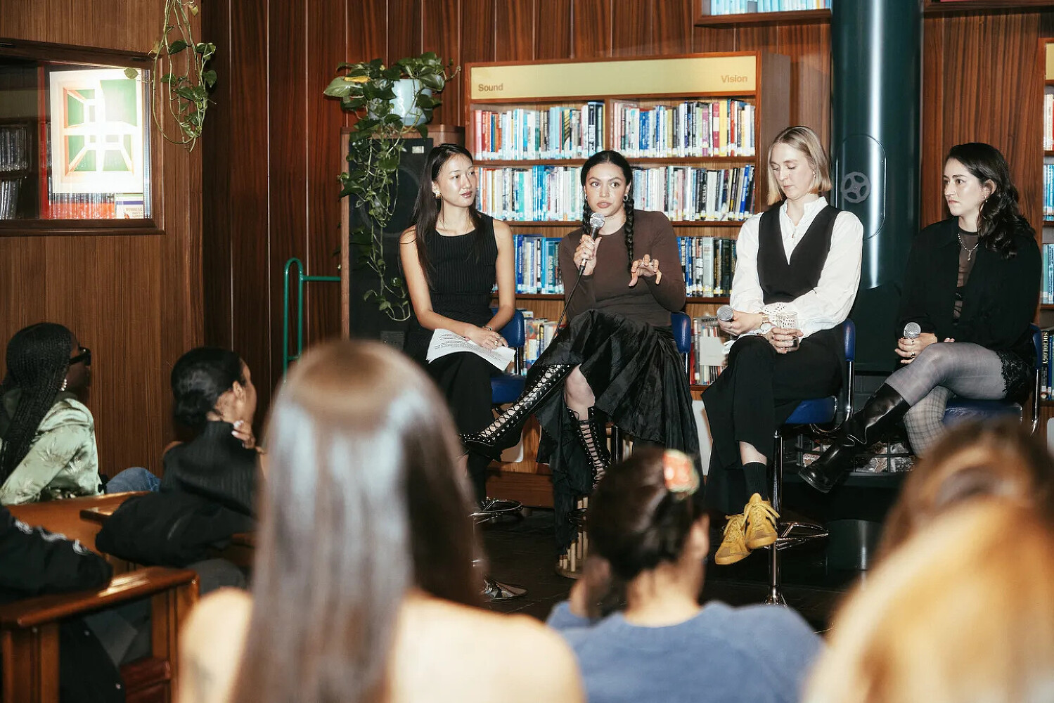 Panelists from left, Anya Borbolla, Jameela Elfaki, and Emma Garner