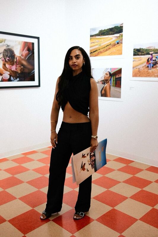 Juanita Richards at her opening exhibition She Drives / She Surfs at Dale Zine